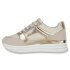 Damen Plateau Sneaker in Beige Gold Metallic