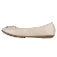 Damen Klassische Ballerinas in Beige Lack