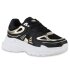 Damen Plateau Sneaker in Schwarz Gold Metallic