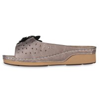 Damen Pantoletten in Grau Metallic