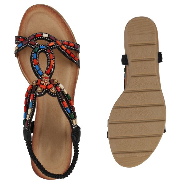 Damen Keilsandaletten in Schwarz