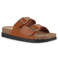 Damen Pantoletten in Hellbraun