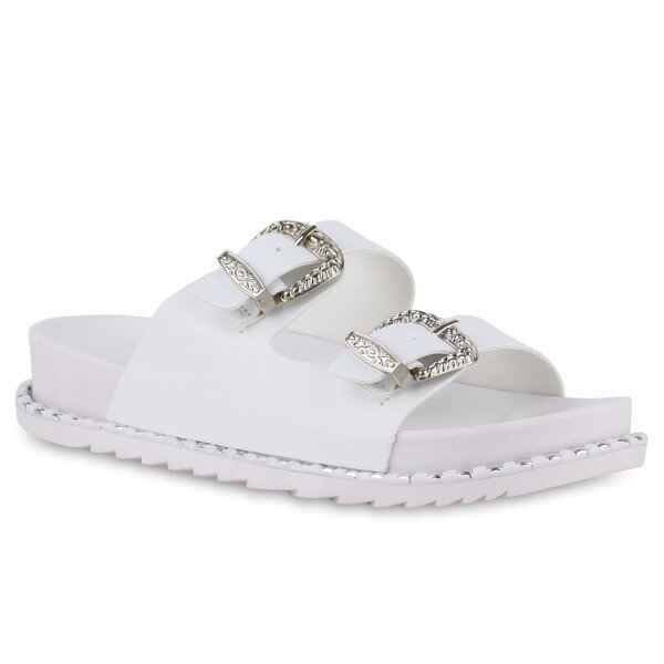 Damen Pantoletten in Weiss