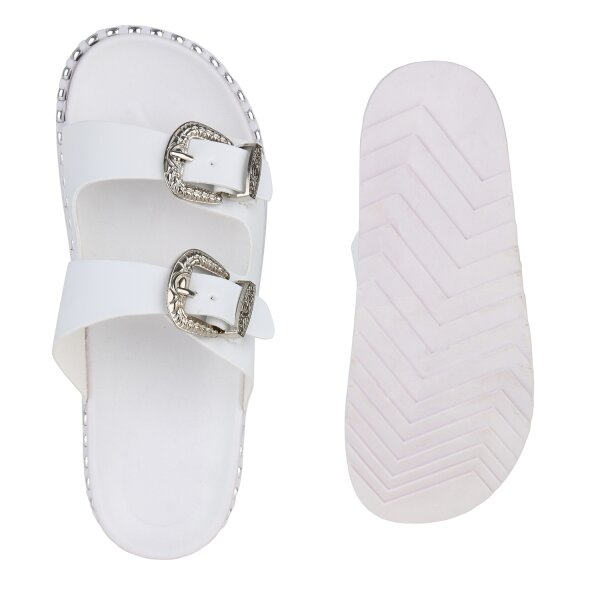 Damen Pantoletten in Weiss