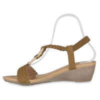 Damen Keilsandaletten in Khaki