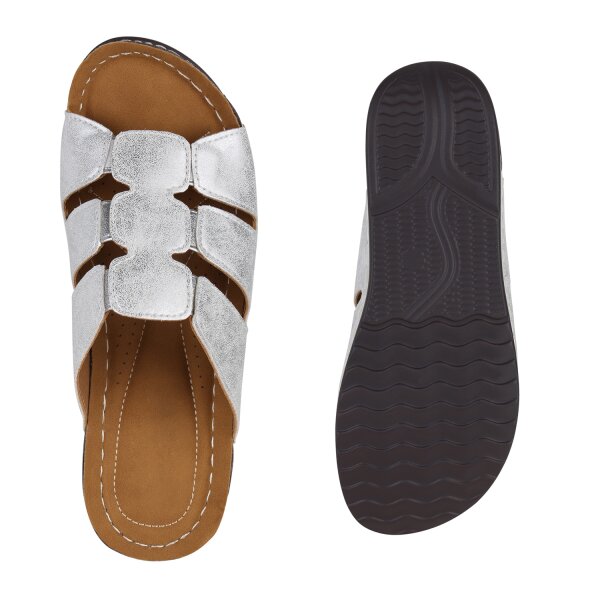 Damen Komfort Sandalen in Silber