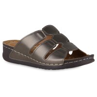 Damen Komfort Sandalen in Grau Metallic
