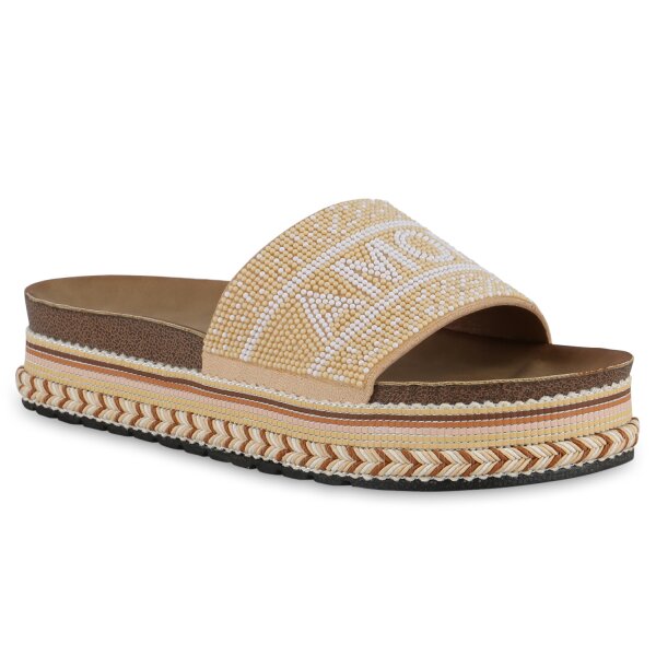 Damen Pantoletten in Beige