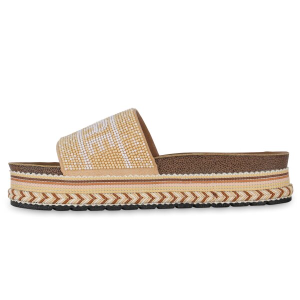 Damen Pantoletten in Beige