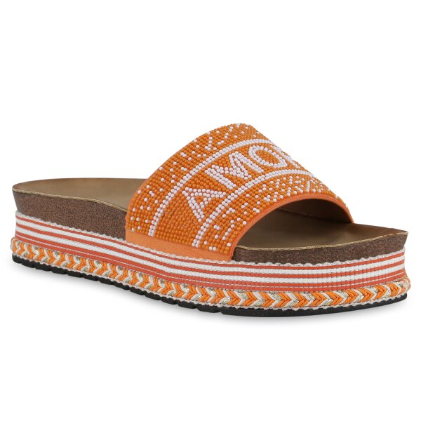 Damen Pantoletten in Orange