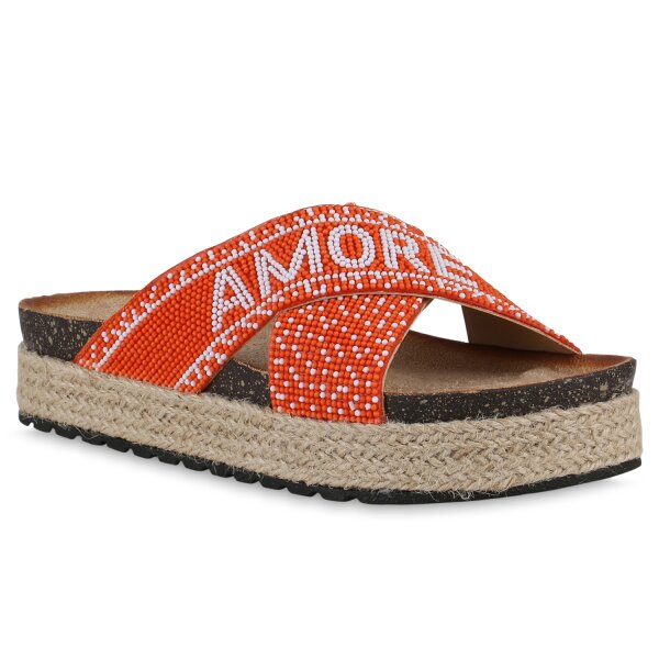 Damen Pantoletten in Orange