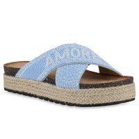 Damen Pantoletten in Blau