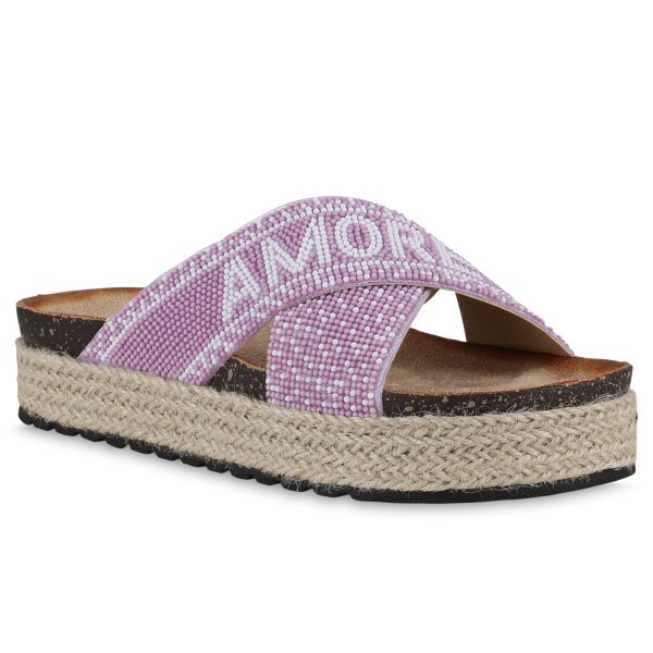 Damen Pantoletten in Helllila