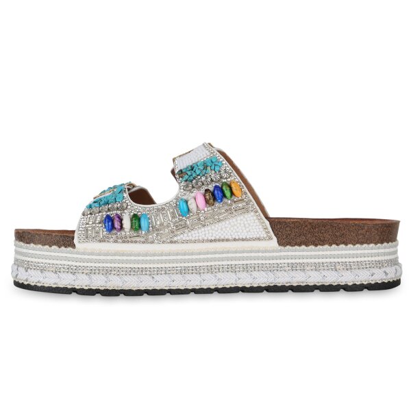 Damen Pantoletten in Weiss