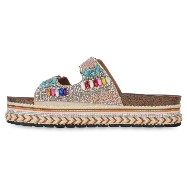 Damen Pantoletten in Beige