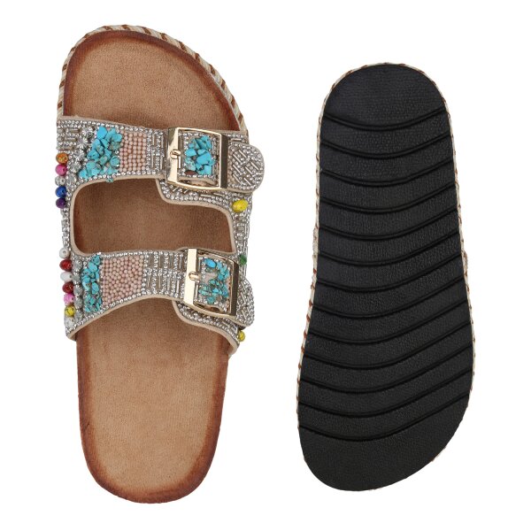 Damen Pantoletten in Beige