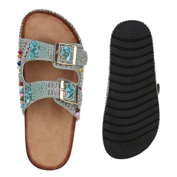 Damen Pantoletten in Hellgrün