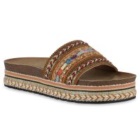 Damen Pantoletten in Hellbraun