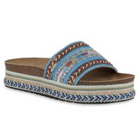 Damen Pantoletten in Blau