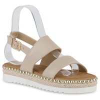 Damen Plateau Sandaletten in Beige
