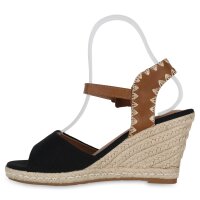 Damen Keilsandaletten in Schwarz