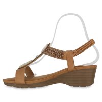 Damen Keilsandaletten in Hellbraun