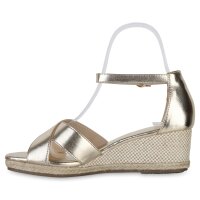 Damen Keilsandaletten in Gold