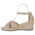 Damen Keilsandaletten in Beige Velours