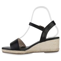 Damen Keilsandaletten in Schwarz