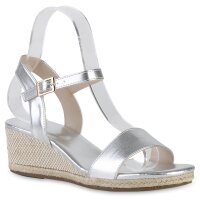 Damen Keilsandaletten in Silber