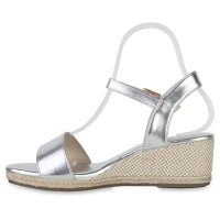 Damen Keilsandaletten in Silber