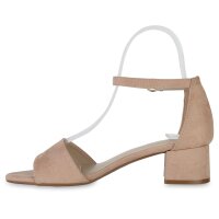 Damen Klassische Sandaletten in Nude Velours