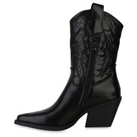 Damen Cowboystiefel in Schwarz