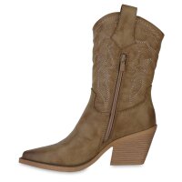 Damen Cowboystiefel in Khaki