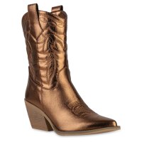 Damen Cowboystiefel in Bronze