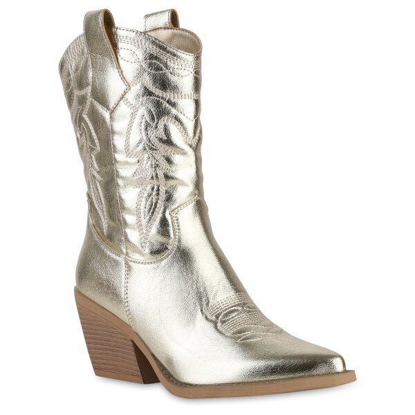 Damen Cowboystiefel in Gold