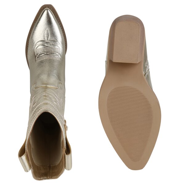 Damen Cowboystiefel in Gold