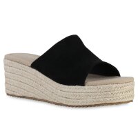 Damen Plateau Sandaletten in Schwarz