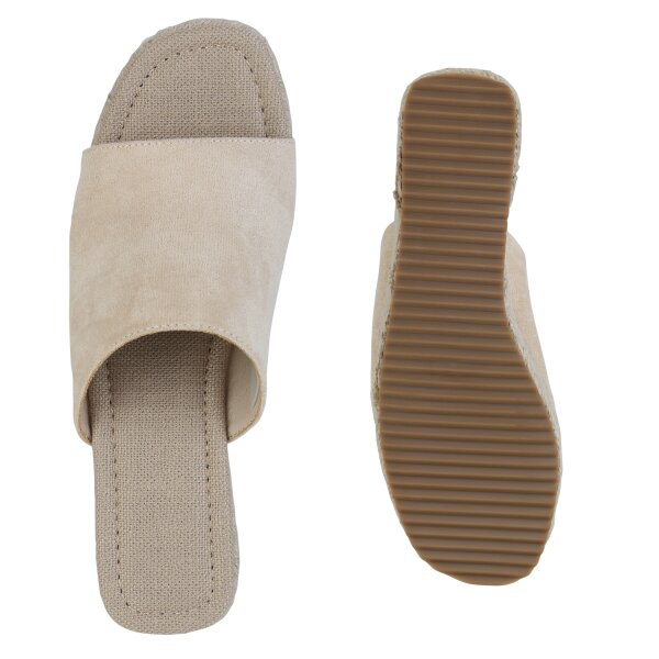 Damen Plateau Sandaletten in Beige