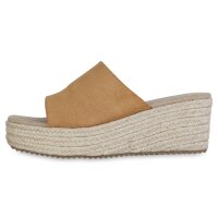 Damen Plateau Sandaletten in Hellbraun