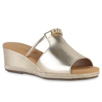 Damen Keilsandaletten in Gold
