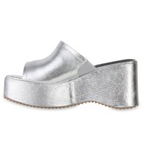 Damen Plateau Sandaletten in Silber