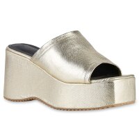 Damen Plateau Sandaletten in Gold