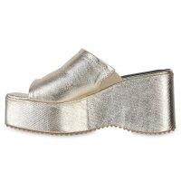 Damen Plateau Sandaletten in Gold