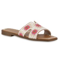 Damen Pantoletten in Khaki Mehrfarbig