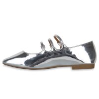 Damen Riemchenballerinas in Silber