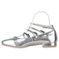 Damen Riemchenballerinas in Silber