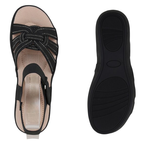 Damen Komfort Sandalen in Schwarz