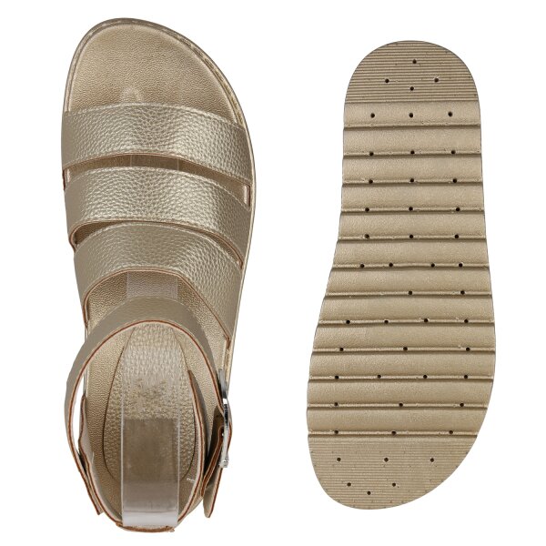 Damen Plateau Sandaletten in Gold