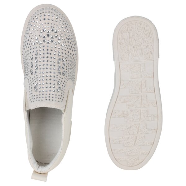 Damen Sneaker Wedges in Beige